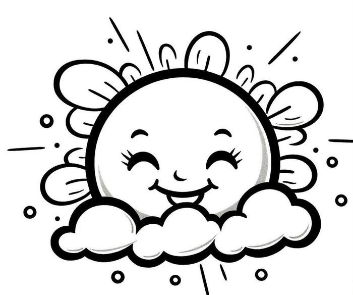 tranh tô màu ông mặt trời rạng rỡ