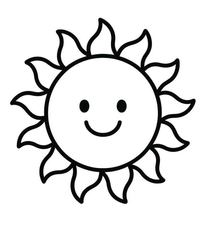 tranh tô màu ông mặt trời sinh động