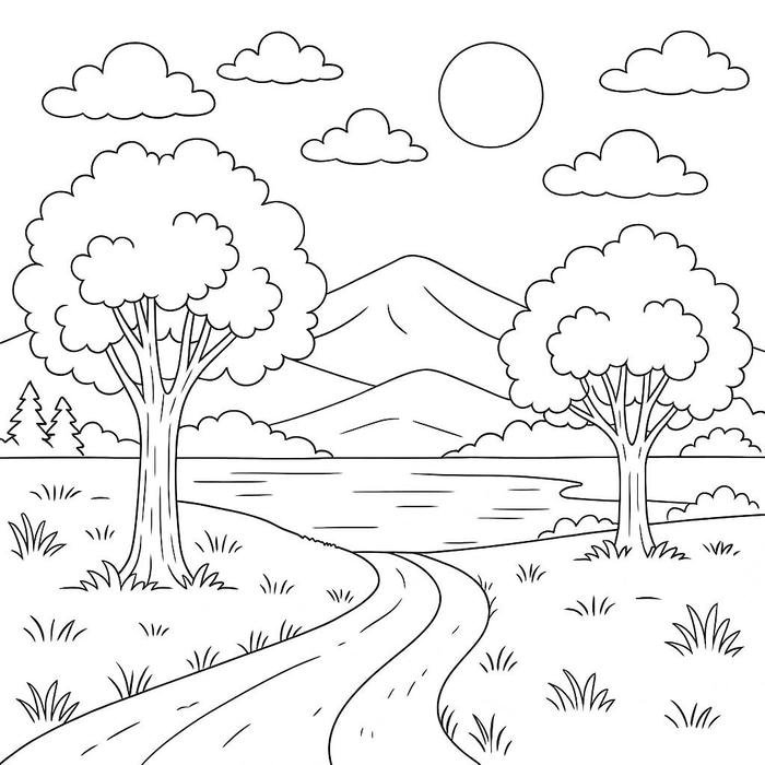 tranh tô màu phong cảnh đẹp tinh tế