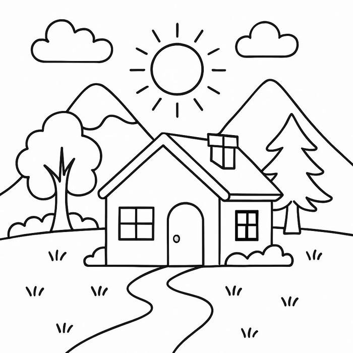 tranh tô màu phong cảnh siêu đẹp