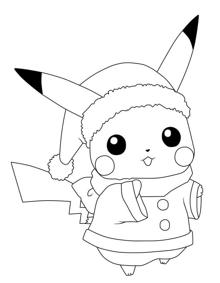 tranh tô màu pikachu dáng đứng