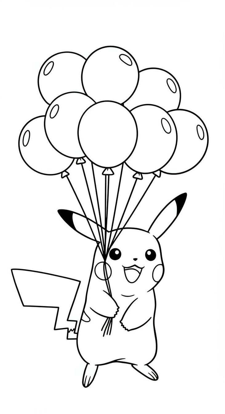 tranh tô màu pikachu đáng yêu