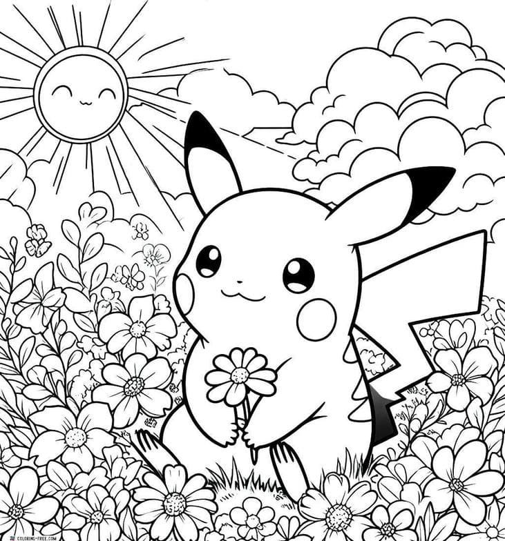 tranh tô màu pikachu đẹp cực