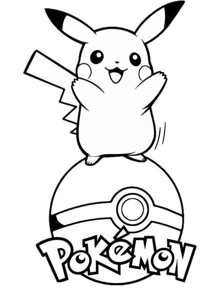 tranh tô màu pikachu mỉm cười