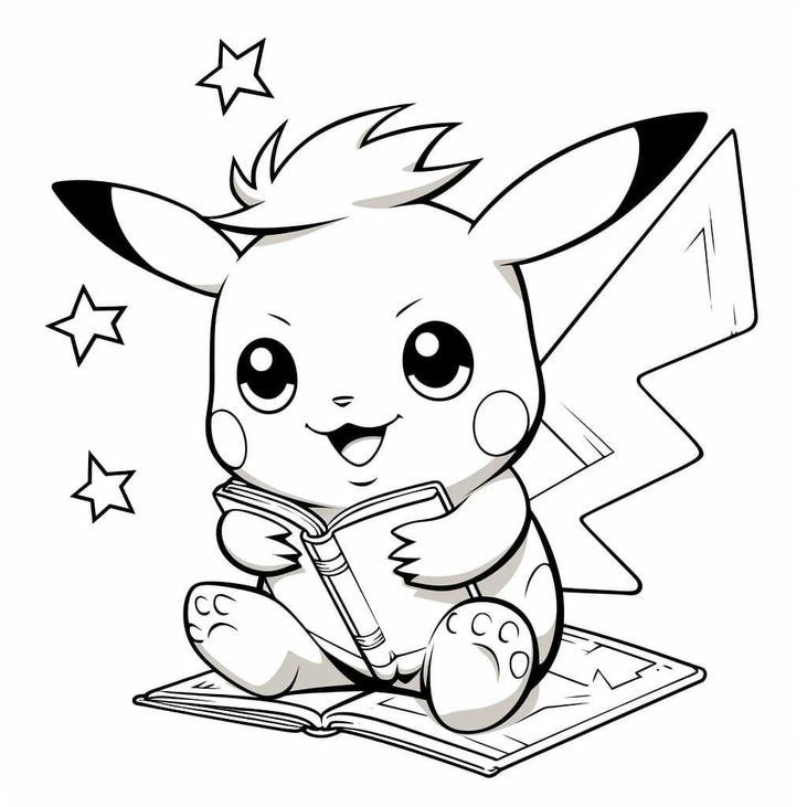 tranh tô màu pikachu ngộ nghĩnh