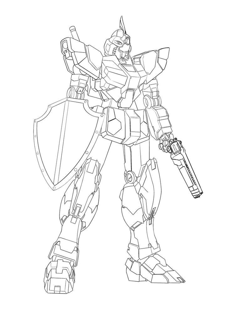 tranh tô màu robot dáng đứng thẳng