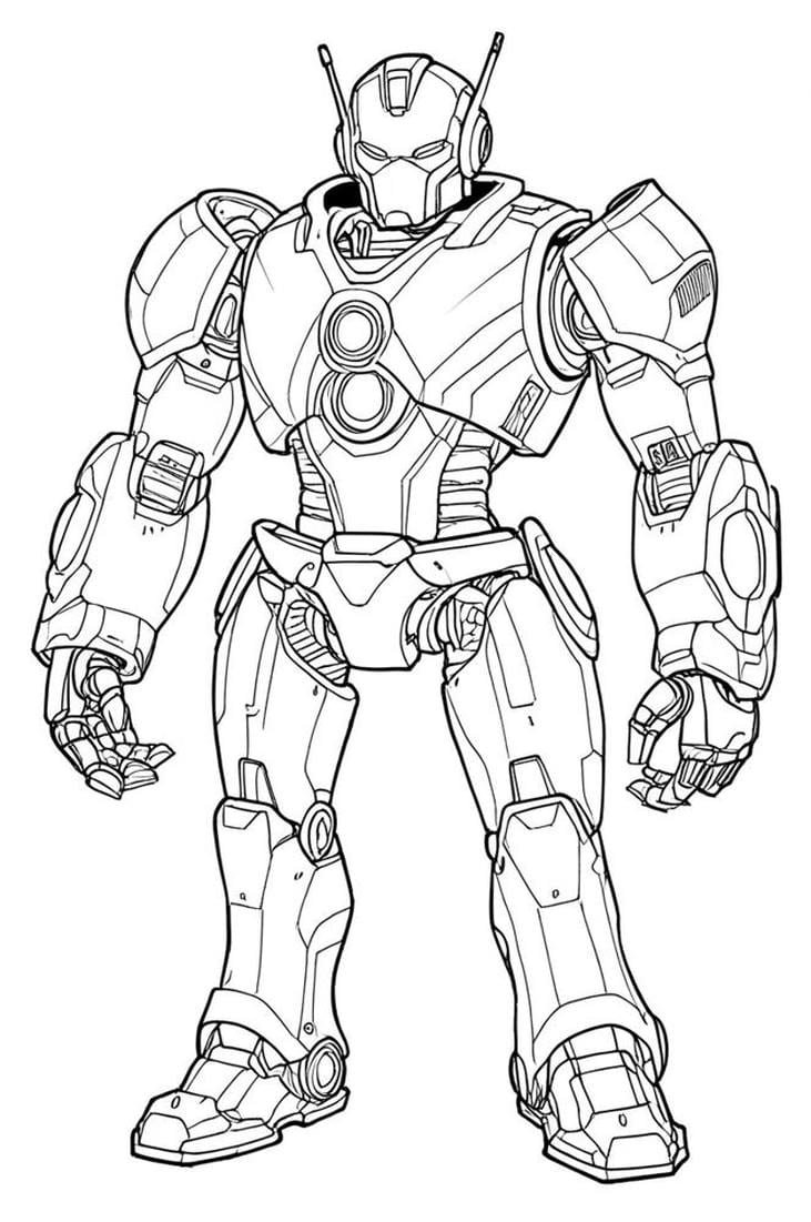 tranh tô màu robot ít chi tiết