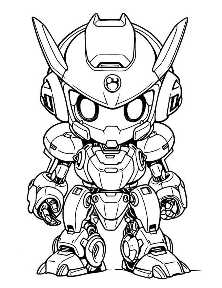 tranh tô màu robot phong cách tương lai
