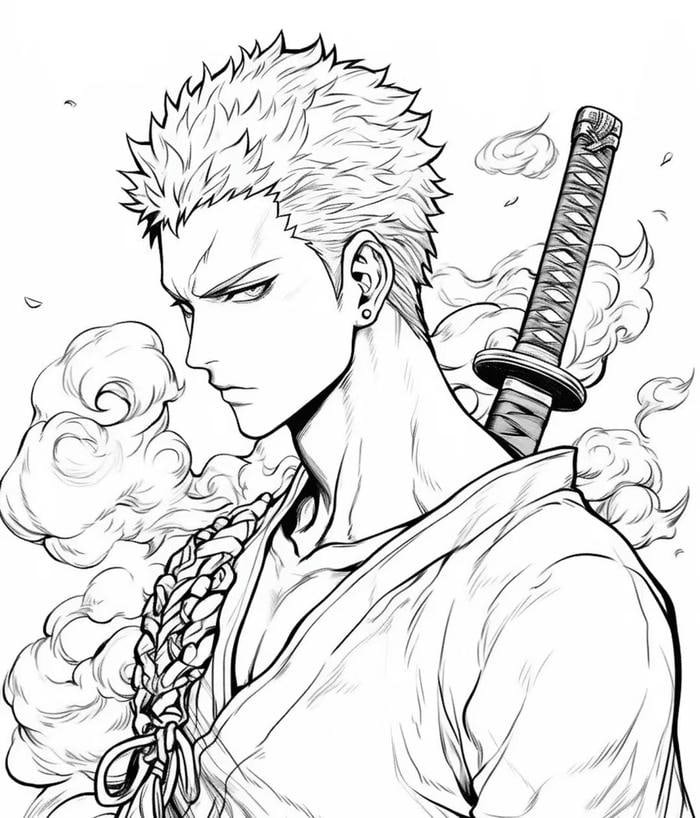 tranh vẽ anime nam chiến binh