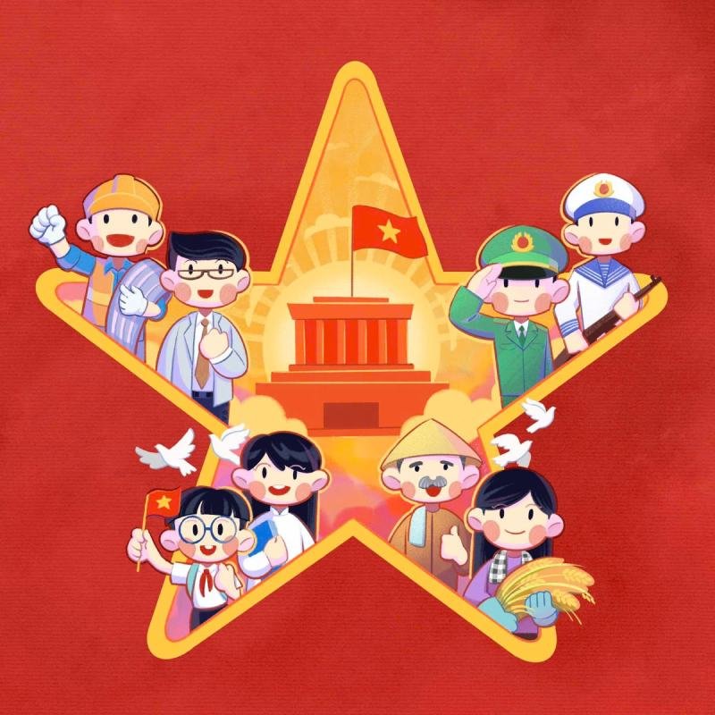 tranh vẽ ngày quốc khánh đầy cảm xúc