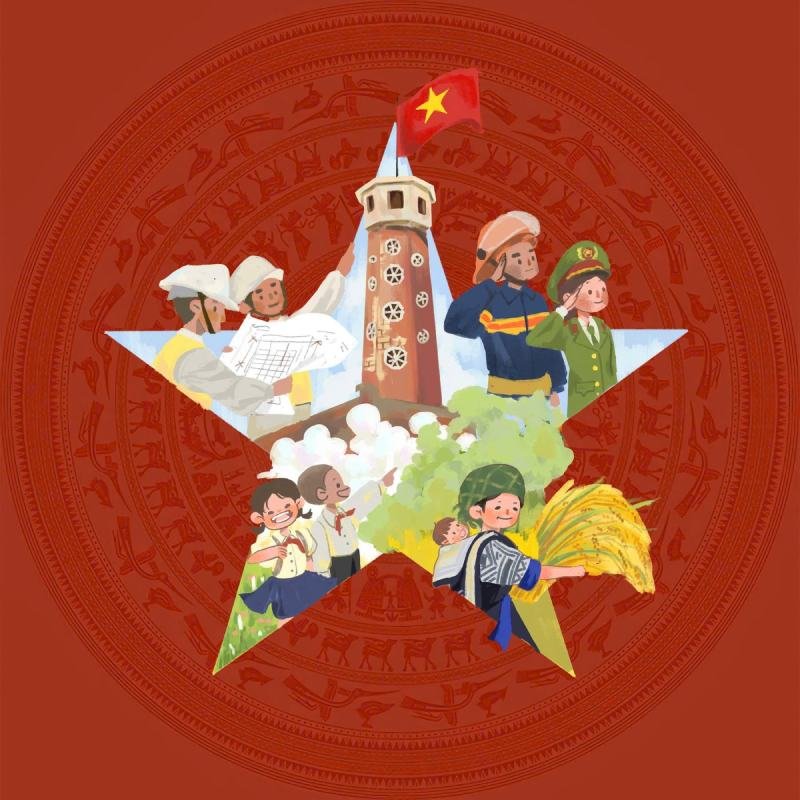 tranh vẽ ngày quốc khánh truyền thống