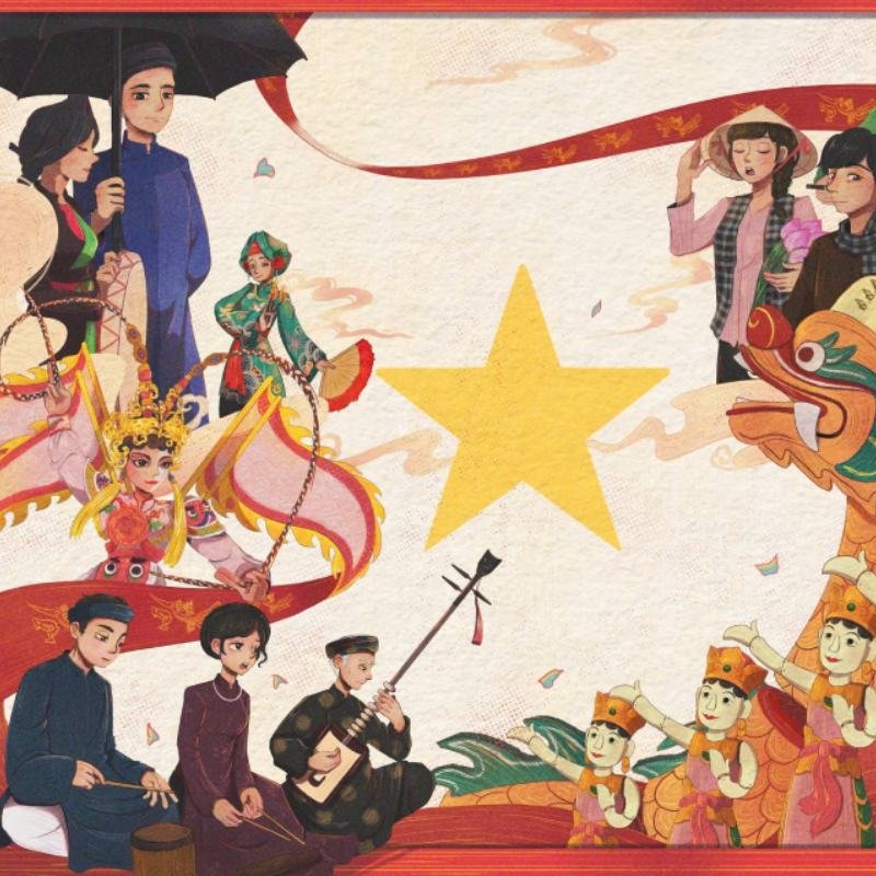 tranh vẽ quốc khánh 2 9 đầy màu sắc