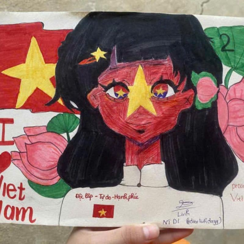 tranh vẽ quốc khánh gắn liền lịch sử