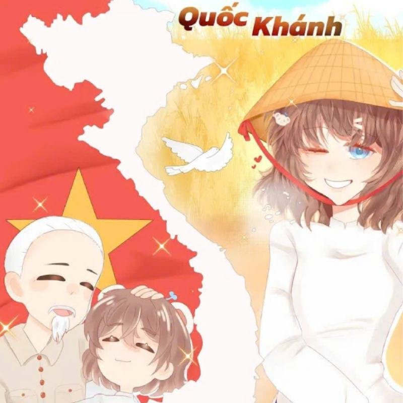 tranh vẽ quốc khánh mang tinh thần dân tộc